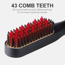 Mini Hair Straightener Brush Hot Comb Iron Ceramic