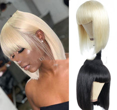 Women's Wigs Blonde Short Straight Hair Bobo Wigs